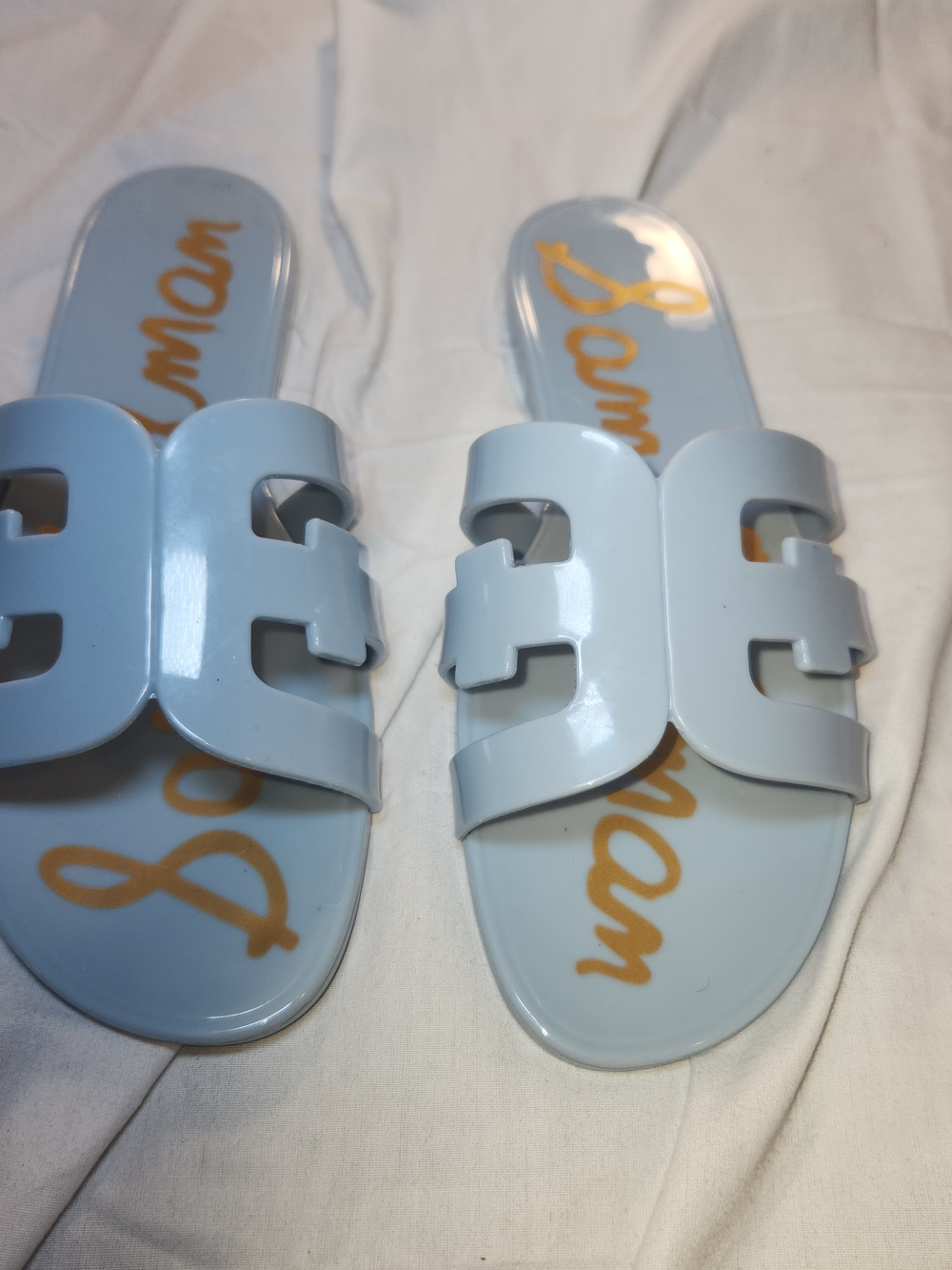 Women's Light Blue Slide Sandals by Sam Edelman